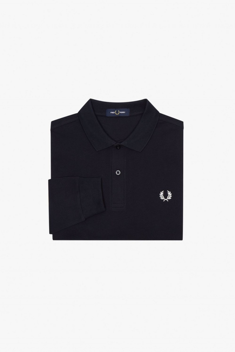 Fred Perry M6006 Men's Shirt Navy White | BHEMK4789