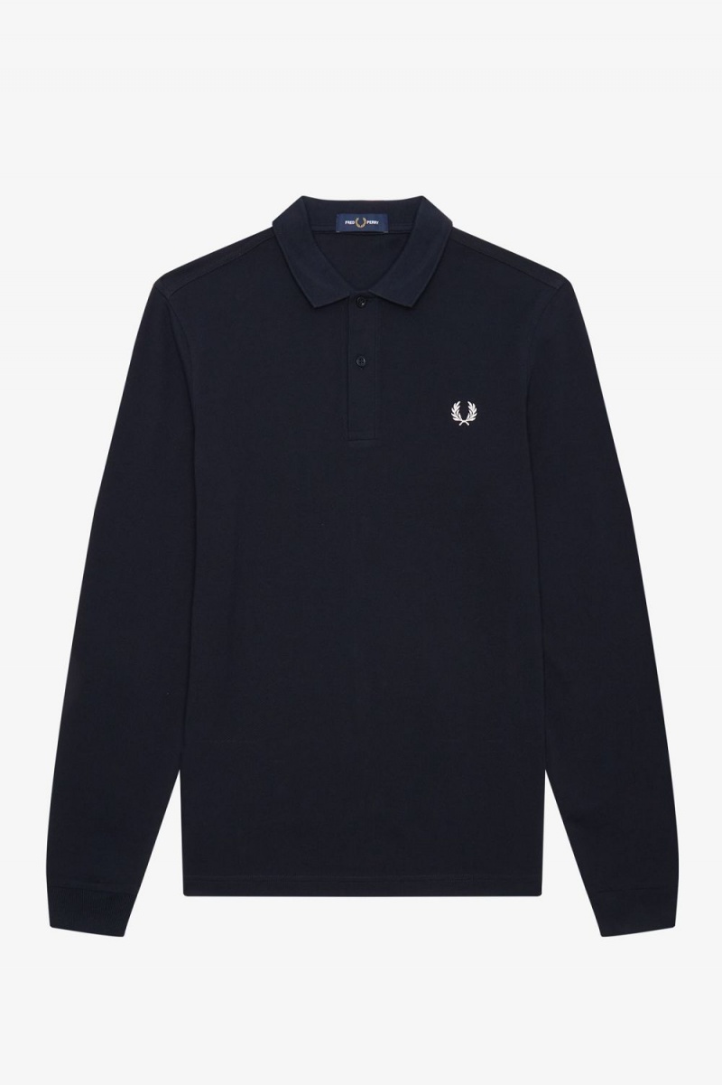 Fred Perry M6006 Men's Shirt Navy White | BHEMK4789