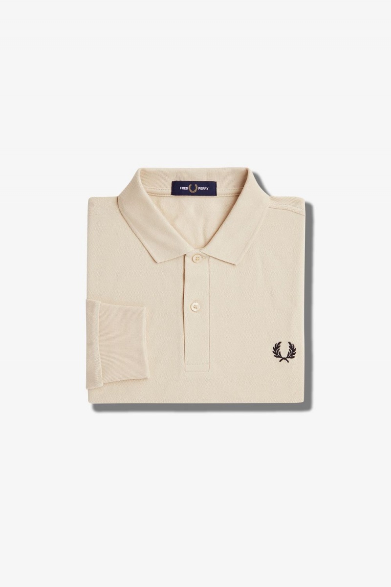 Fred Perry M6006 Men's Shirt Oatmeal Black | YSVTD2569