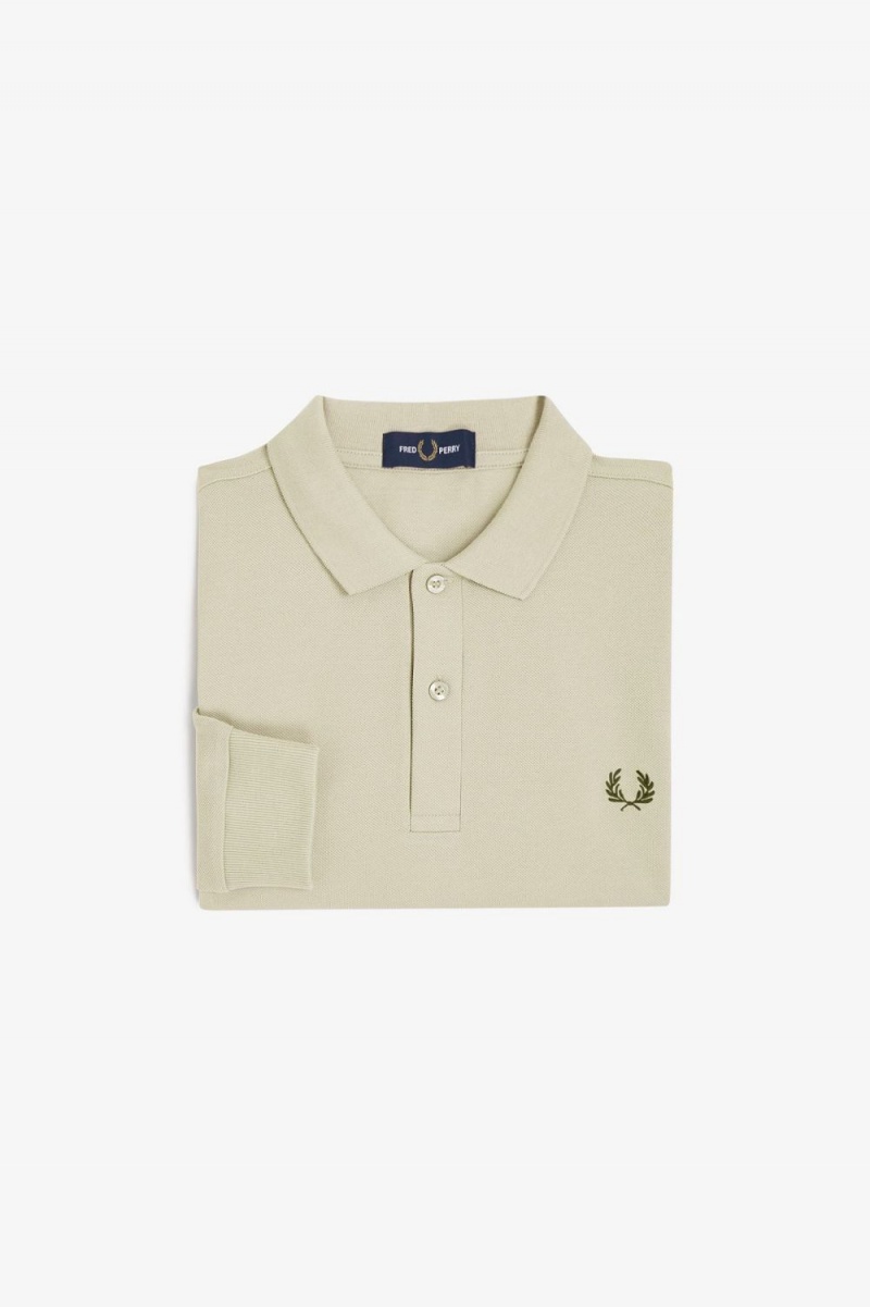 Fred Perry M6006 Men's Shirt Oatmeal Field Green | XSNVF4139