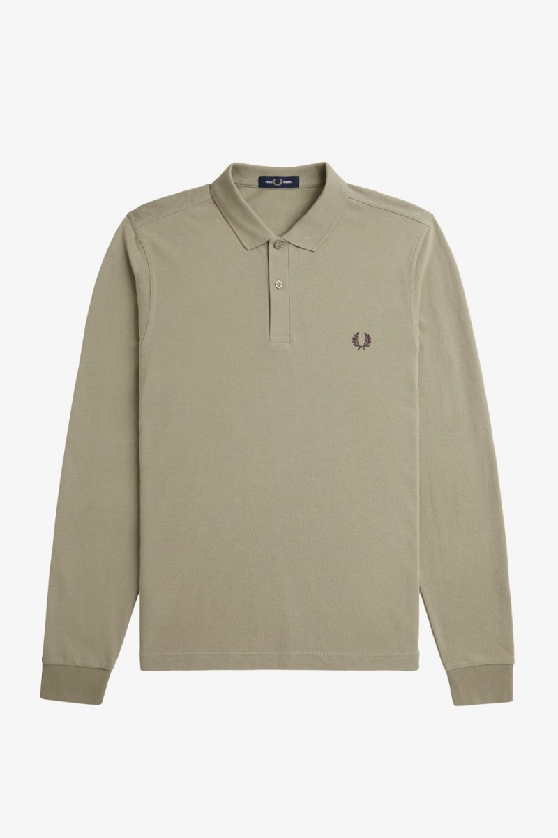 Fred Perry M6006 Men's Shirt Warm Grey Dark Red | FXZLB5849