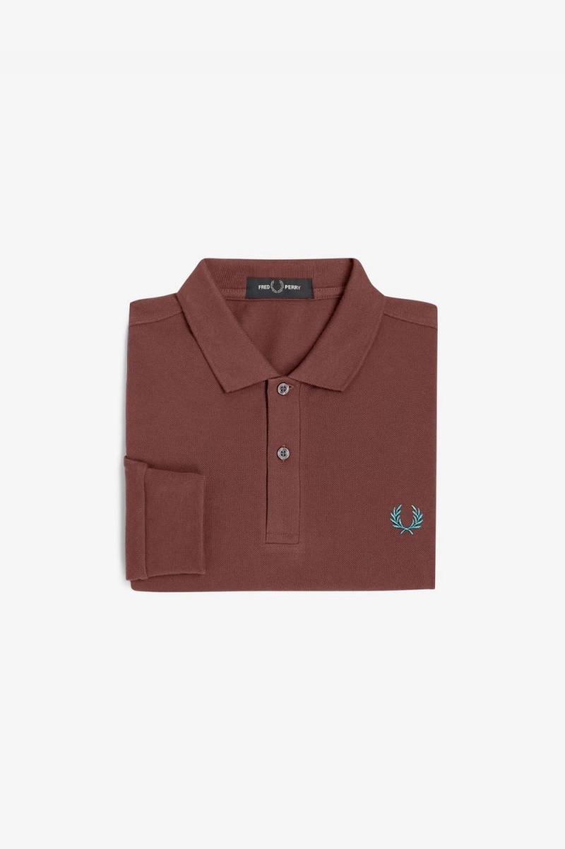 Fred Perry M6006 Men's Shirt Whisky Brown Deep Mint | UDPQW2780