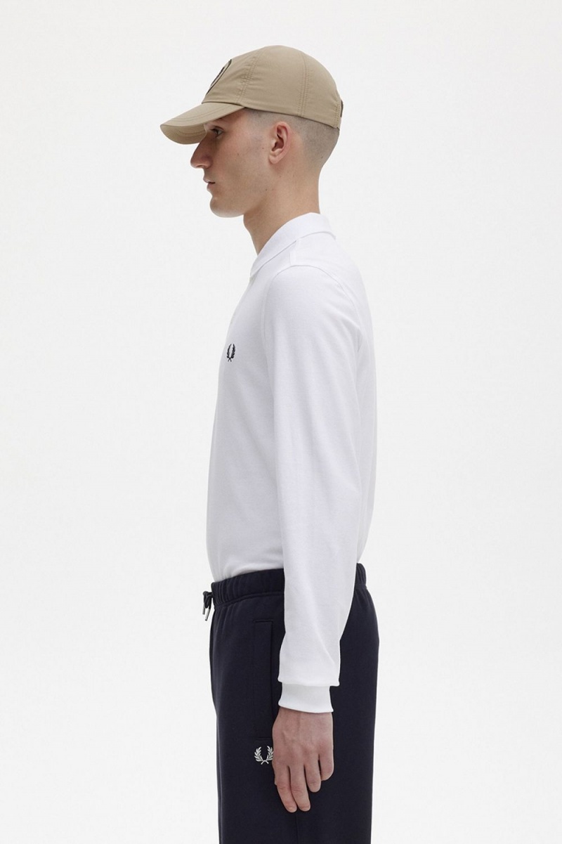 Fred Perry M6006 Men's Shirt White Navy | OUJDH0658