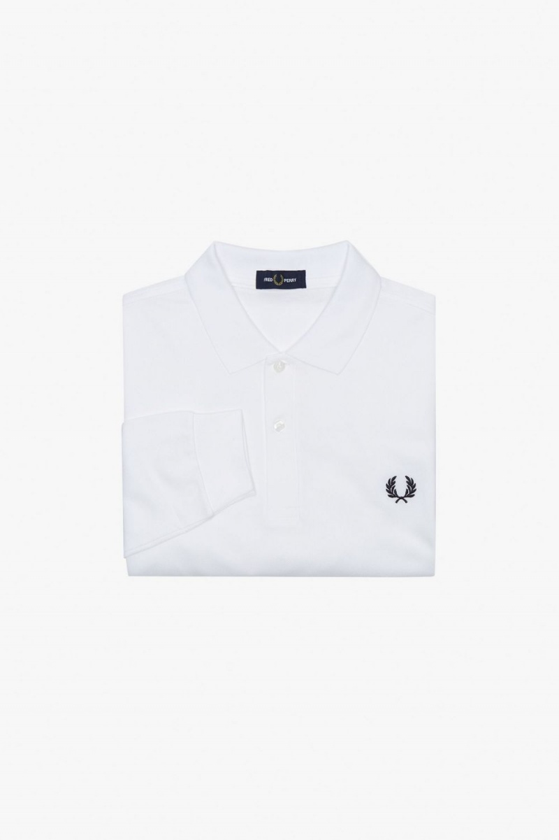 Fred Perry M6006 Men's Shirt White Navy | OUJDH0658