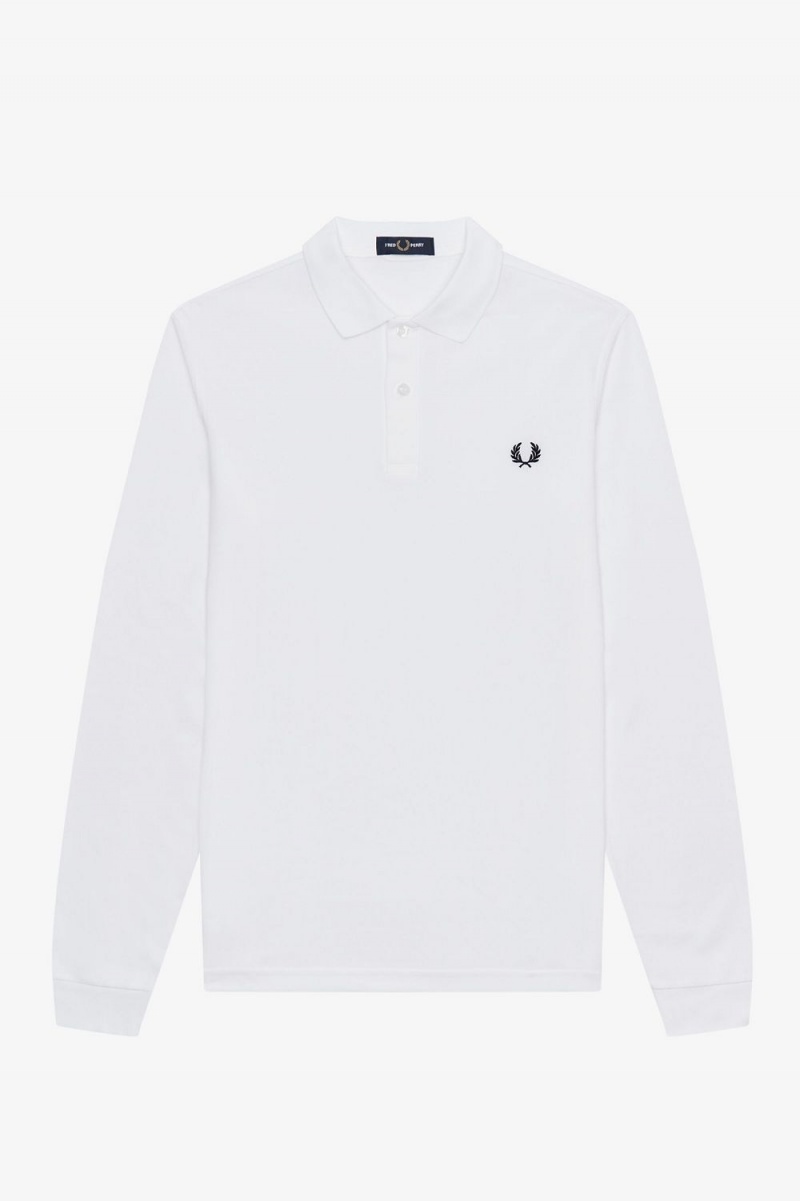 Fred Perry M6006 Men's Shirt White Navy | OUJDH0658