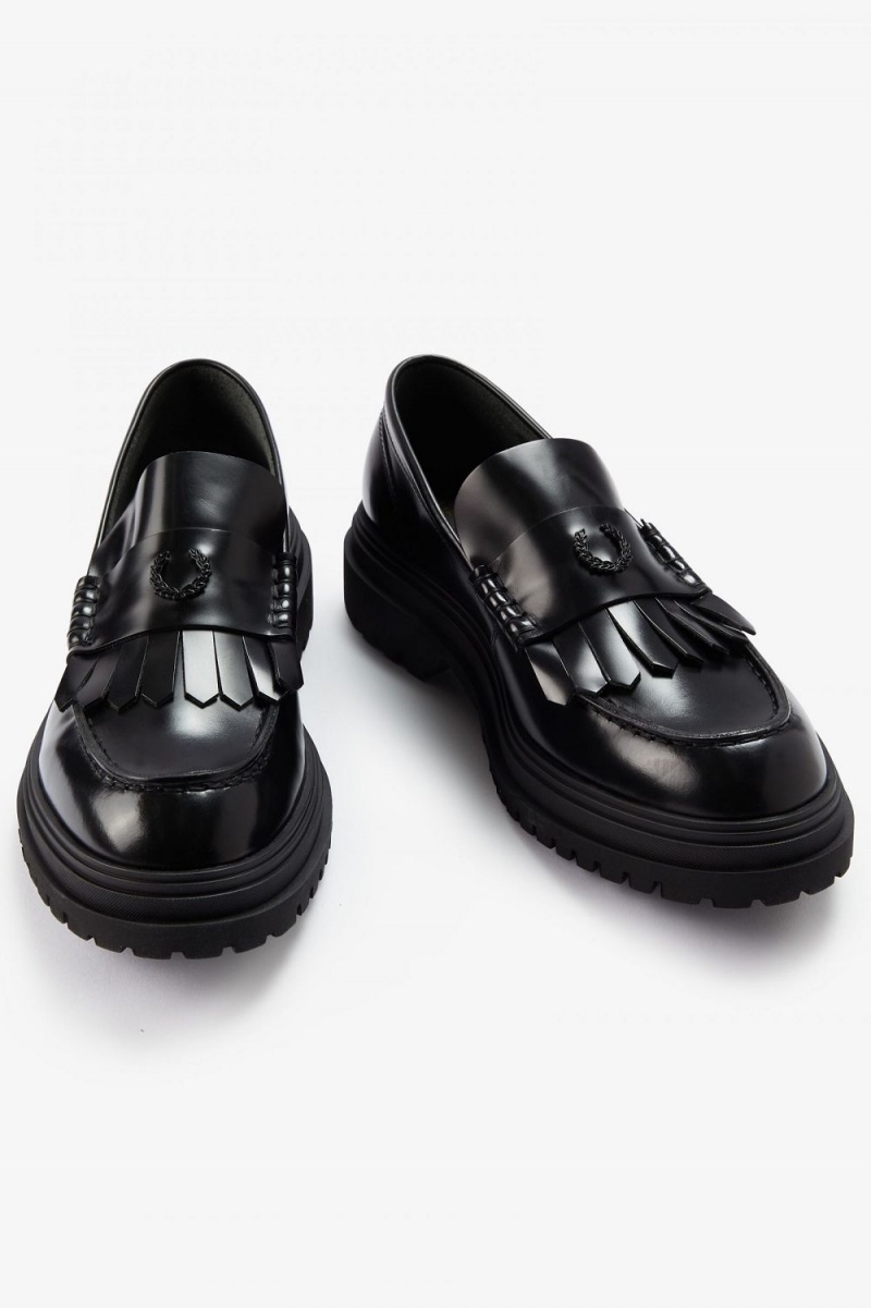 Fred Perry Men's Loafers Black | YUGZB8527