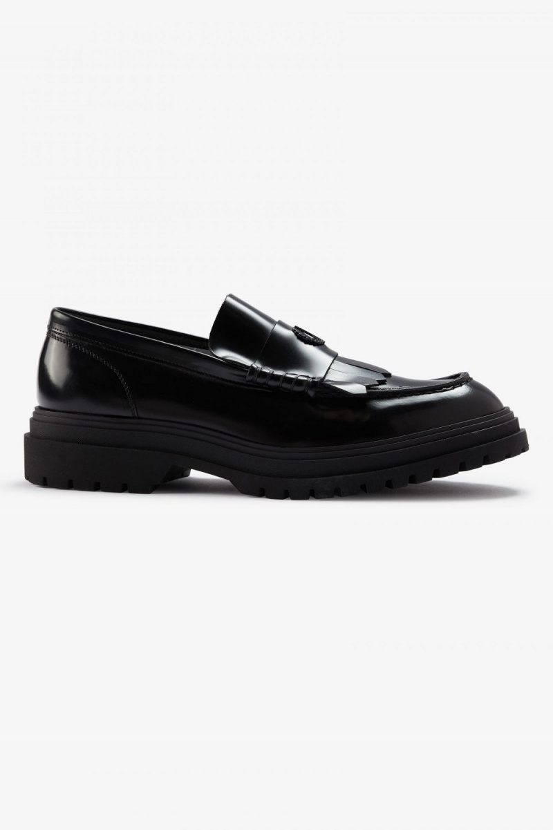 Fred Perry Men\'s Loafers Black | YUGZB8527