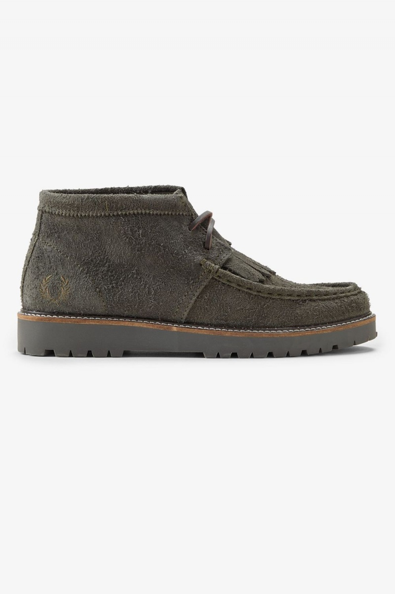 Fred Perry Mid Kenney Men's Boots Field Green | MNJIW0538