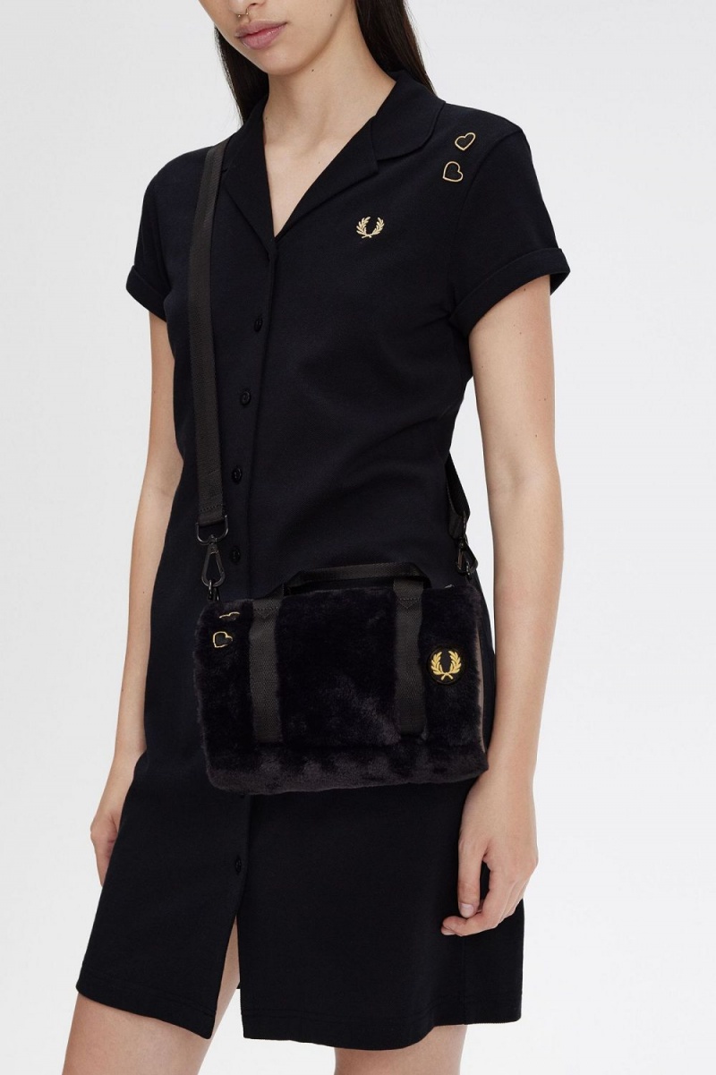 Fred Perry Mini Barrel Women's Bags Black | NFWEB0829