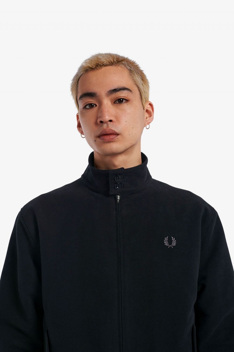 Fred Perry Moleskin Harrington Men's Jackets Black | TDMKL3285