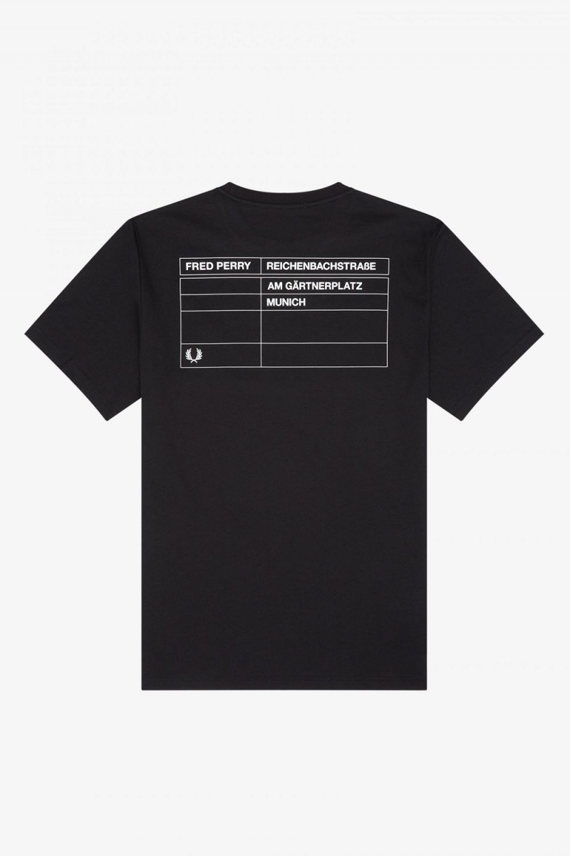 Fred Perry Munich Ringer Men's T-Shirt Black | TRCWX5430