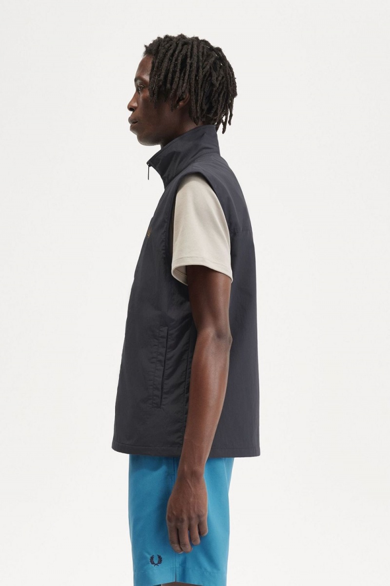 Fred Perry Nylon Men's Vest Anchor Grey | UJWNT1736