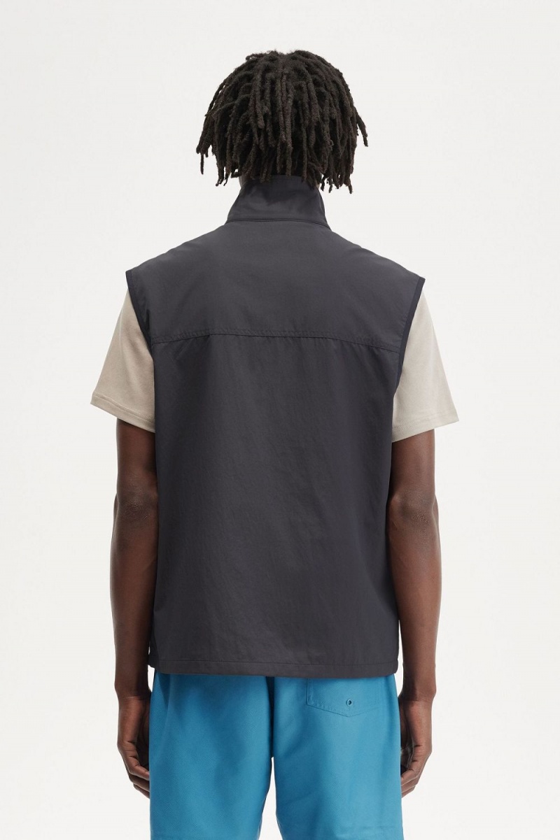 Fred Perry Nylon Men's Vest Anchor Grey | UJWNT1736