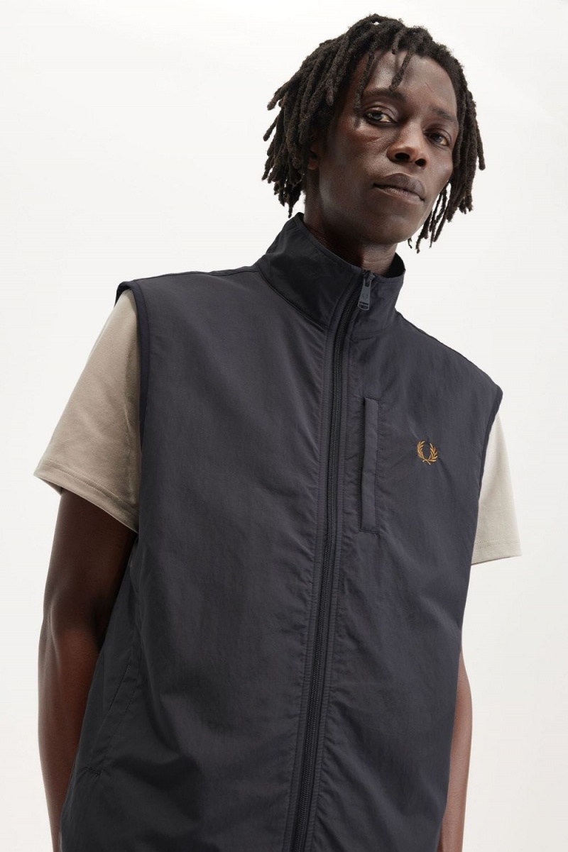 Fred Perry Nylon Men's Vest Anchor Grey | UJWNT1736