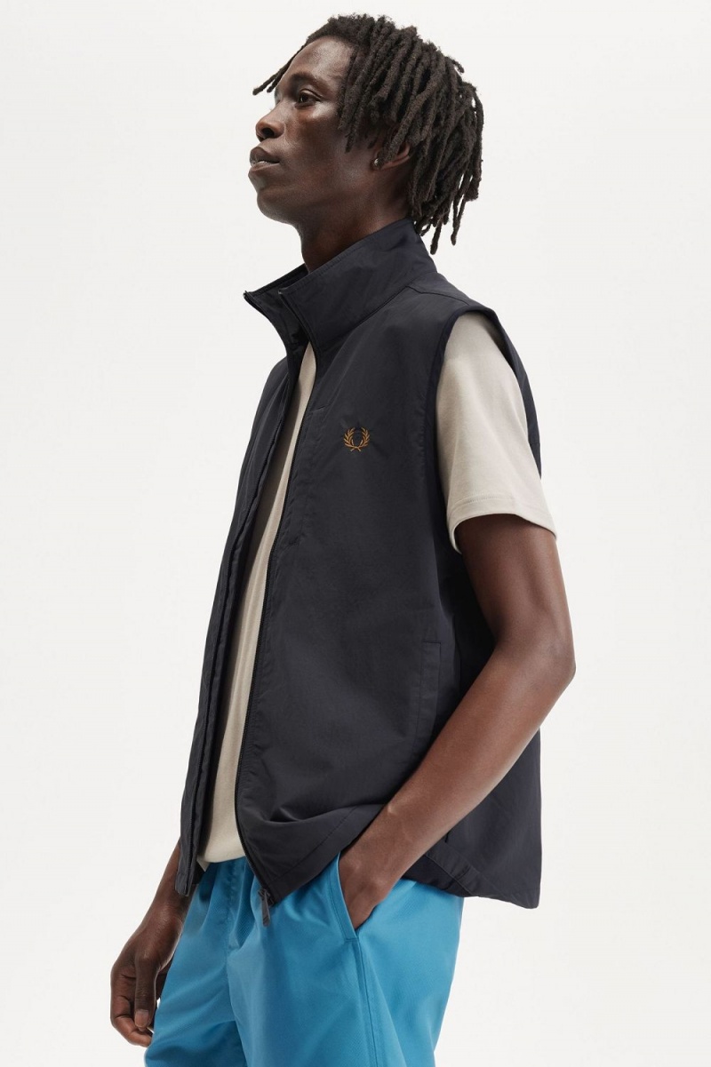 Fred Perry Nylon Men's Vest Anchor Grey | UJWNT1736