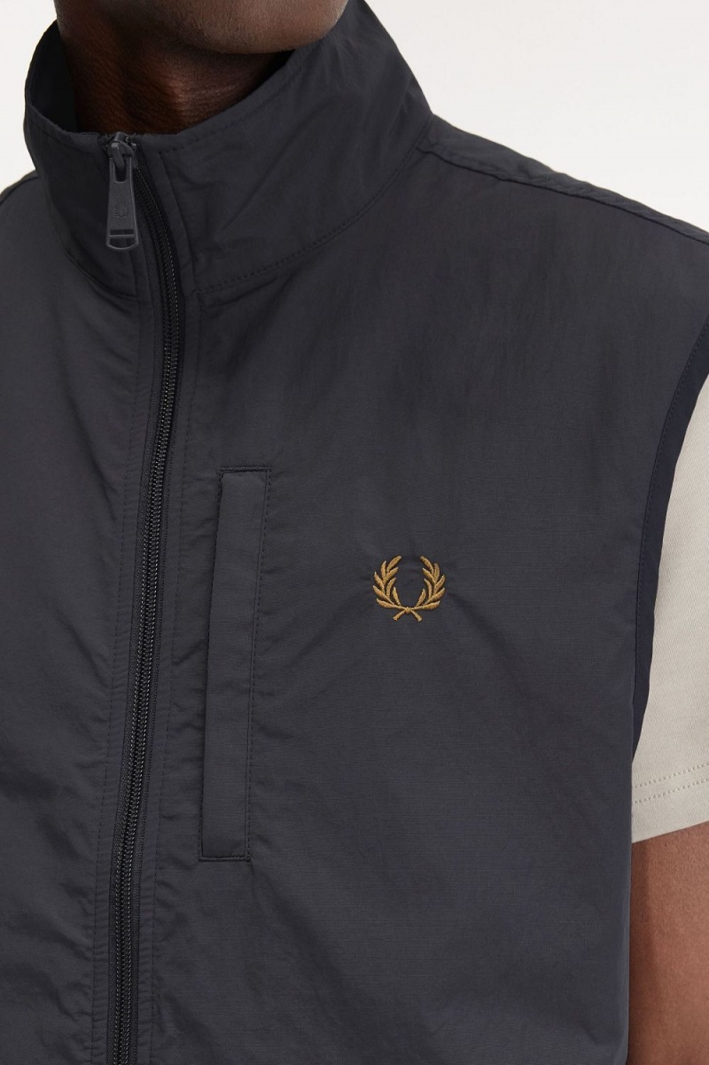 Fred Perry Nylon Men's Vest Anchor Grey | UJWNT1736