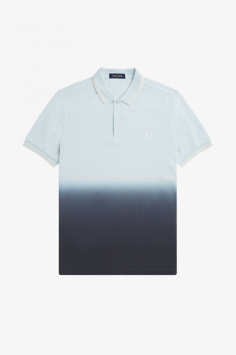 Fred Perry Ombre Men's Shirt Light Aqua | DOBHR6518