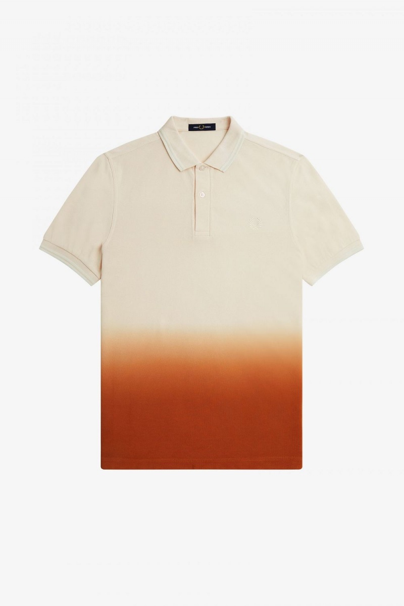 Fred Perry Ombre Men's Shirt Silky Peach | CPOKE0912