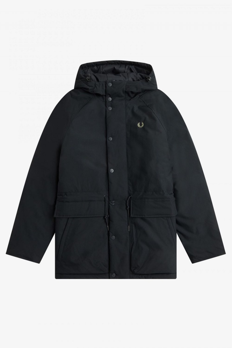 Fred Perry Padded Zip Through Men's Jackets Black | XBSJE4527