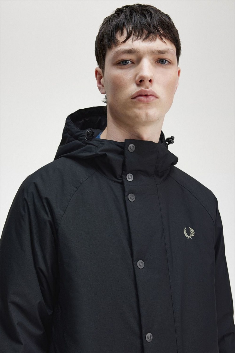 Fred Perry Padded Zip Through Men's Jackets Black | XBSJE4527