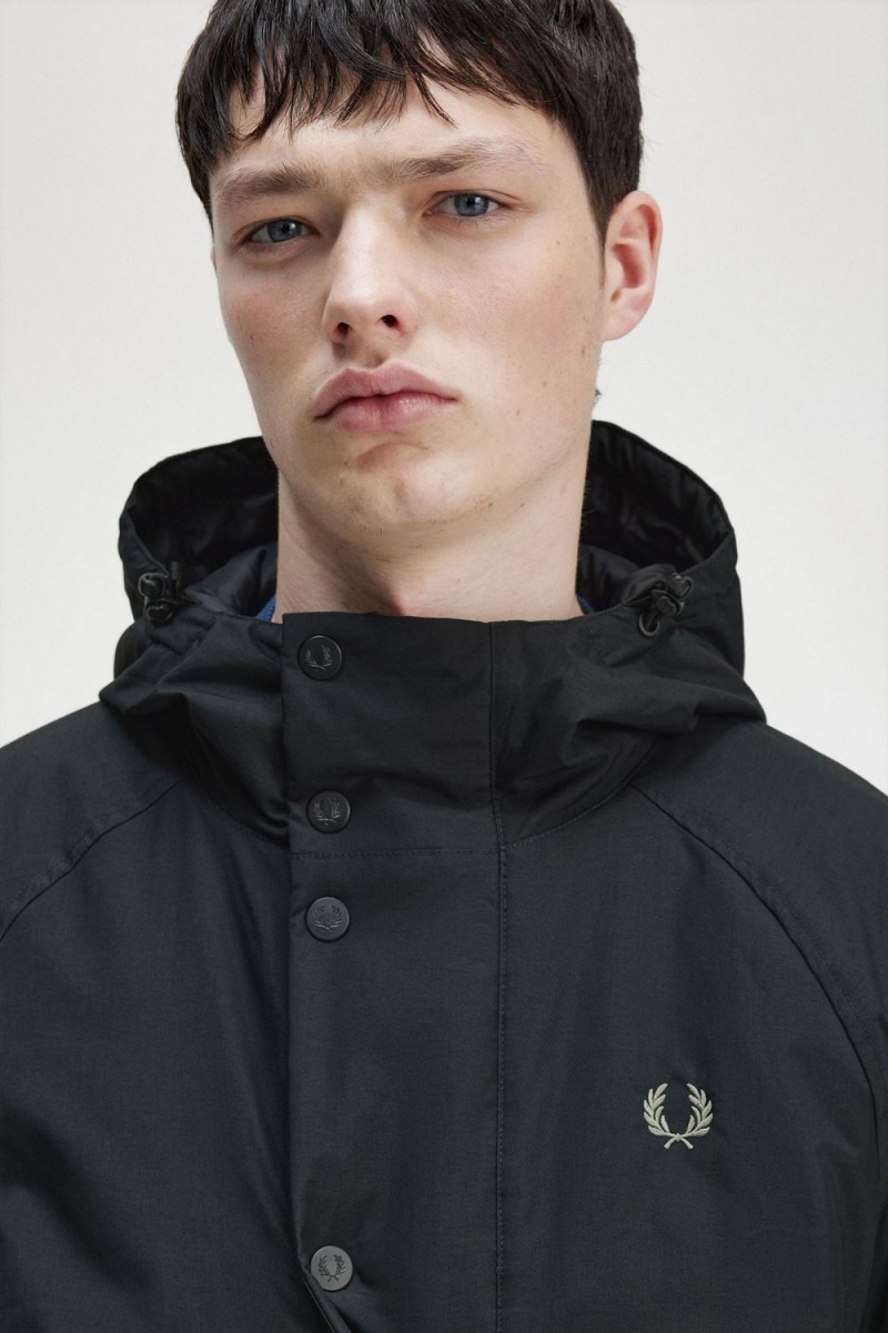 Fred Perry Padded Zip Through Men's Jackets Black | XBSJE4527