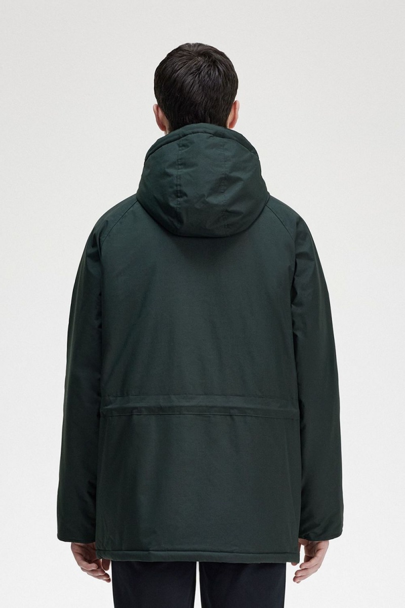 Fred Perry Padded Zip Through Men's Jackets Night Green | JVBXT3651