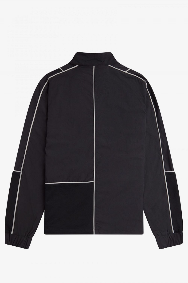 Fred Perry Piped Shell Men's Jackets Black | CBQUV6194