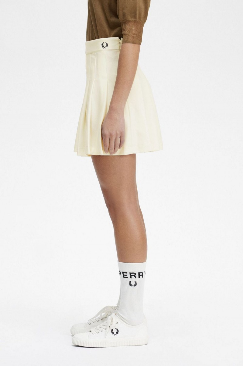 Fred Perry Pleated Tennis Women's Skirts Beige | DAPUN1857