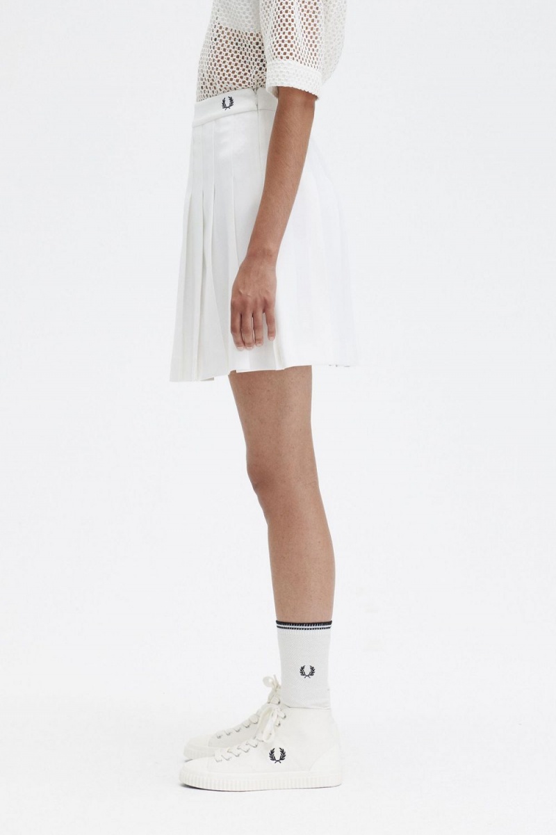 Fred Perry Pleated Tennis Women's Skirts Snow White | OKNET1760