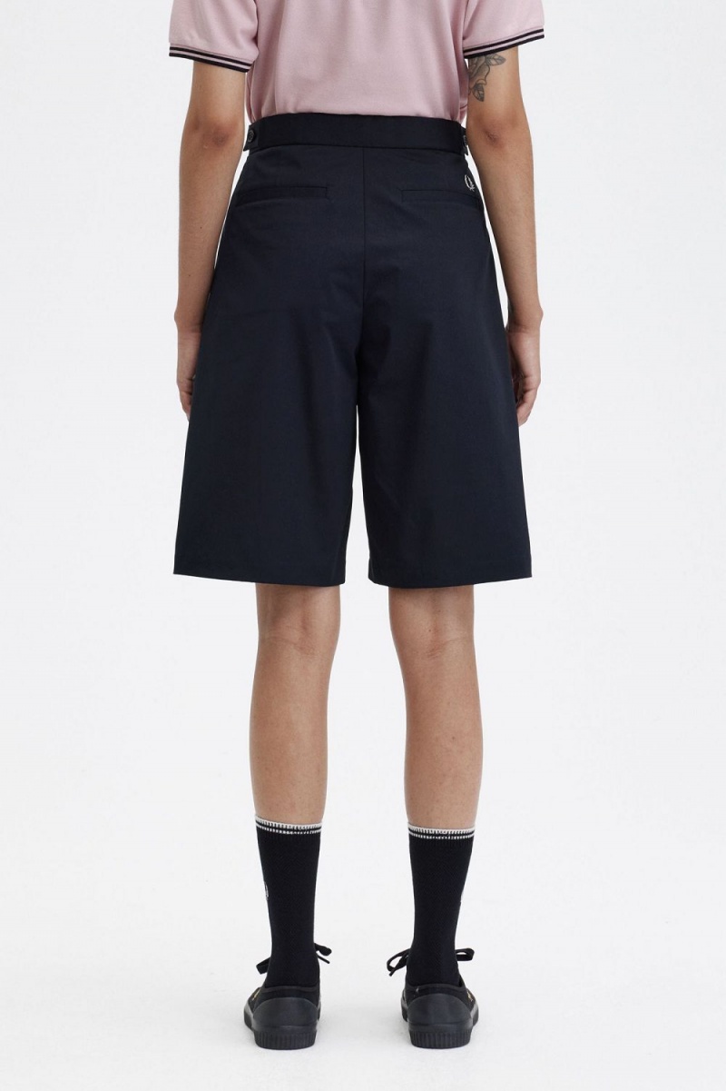 Fred Perry Pleated Women's Shorts Black | FYVAN7248