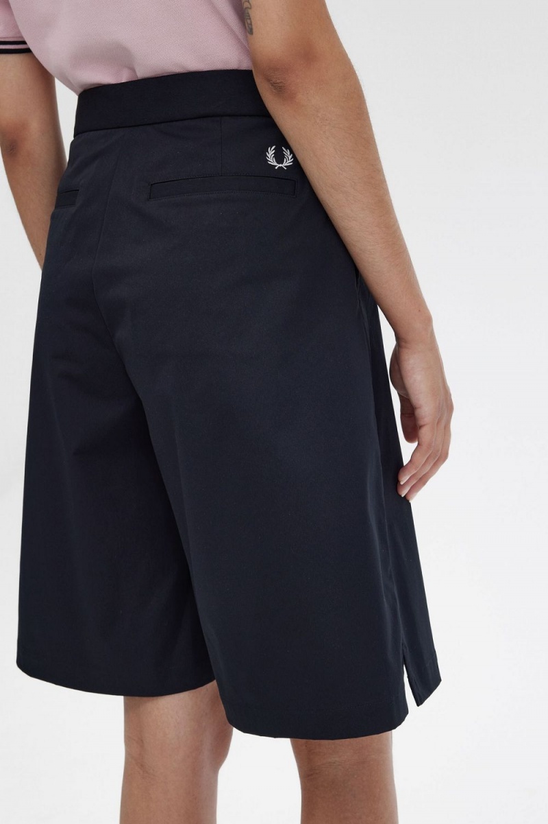 Fred Perry Pleated Women's Shorts Black | FYVAN7248