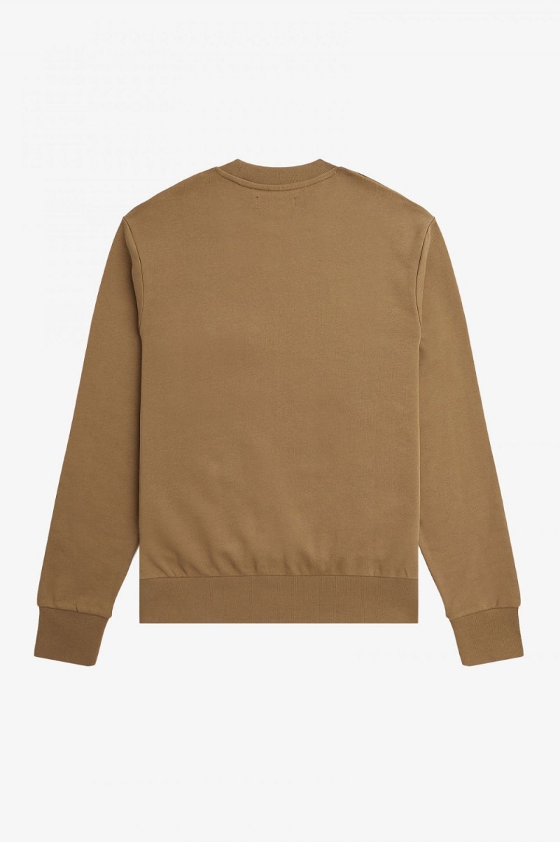 Fred Perry Pocket Detail Crew Neck Men's Sweatshirts Brown | JBLYK6429