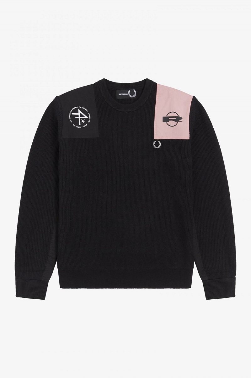 Fred Perry Printed Men's Jumper Black | VARNT6203