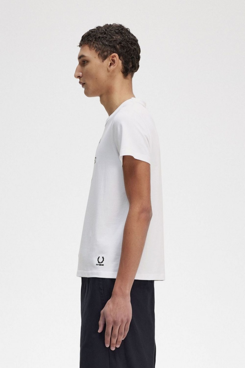 Fred Perry Printed Slim-Fit Men's T-Shirt White | KSQRT4107