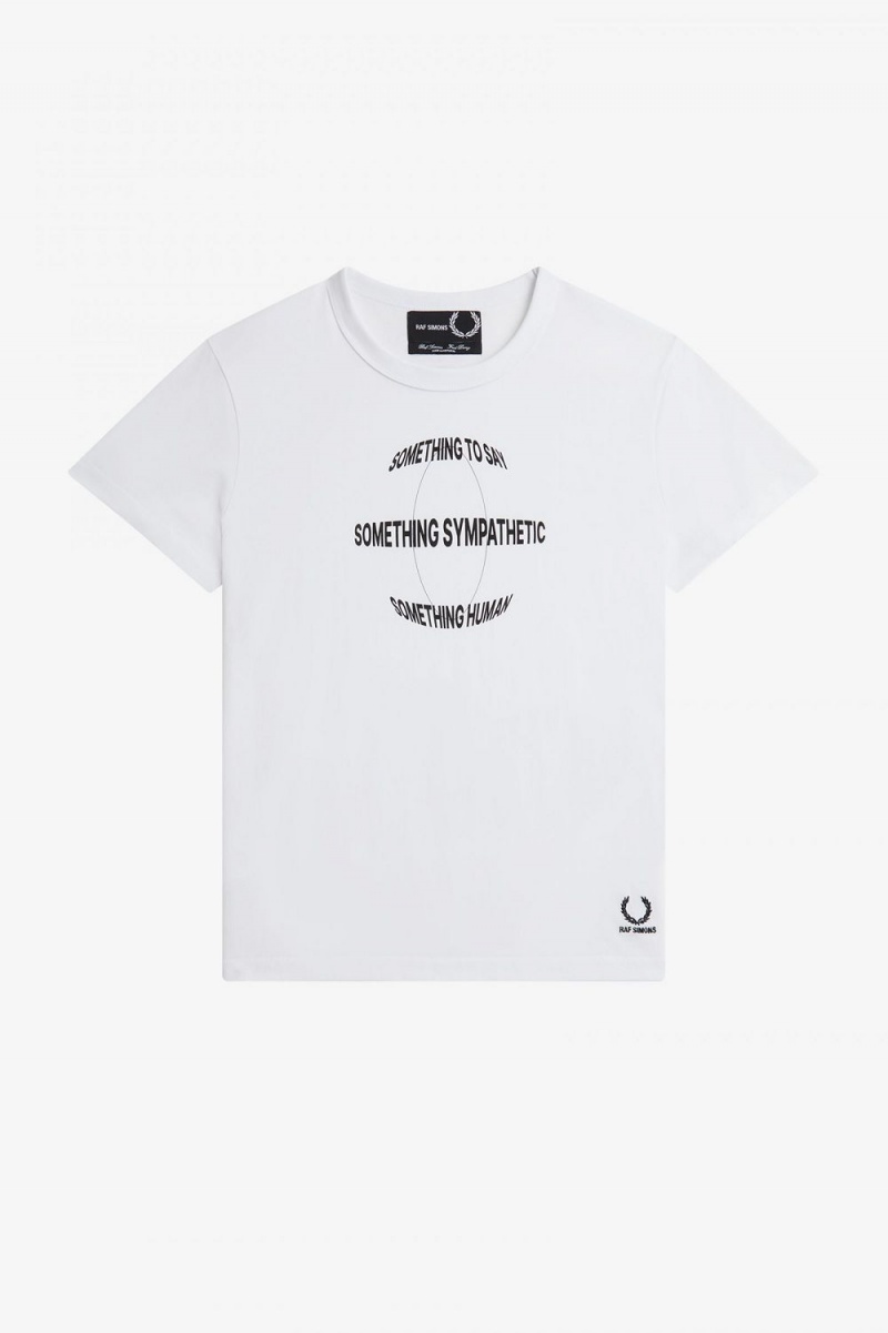 Fred Perry Printed Slim-Fit Men's T-Shirt White | KSQRT4107