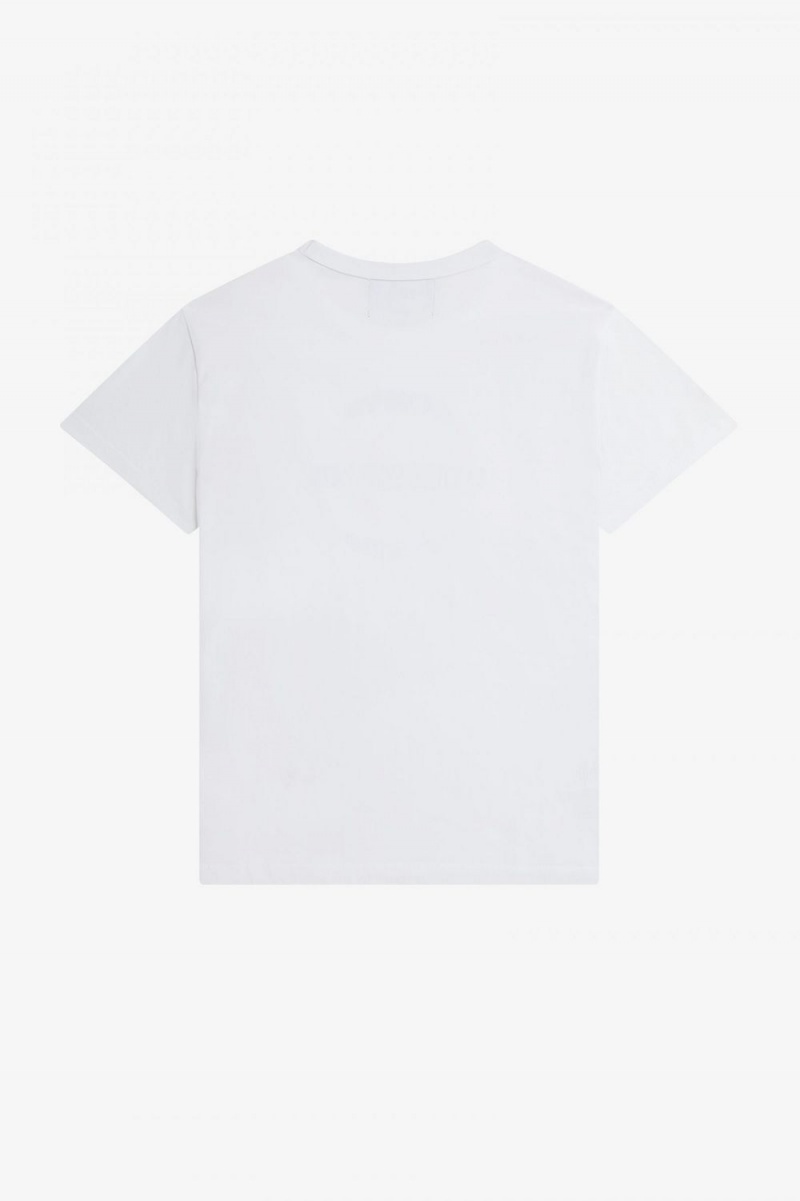 Fred Perry Printed Slim-Fit Men's T-Shirt White | KSQRT4107