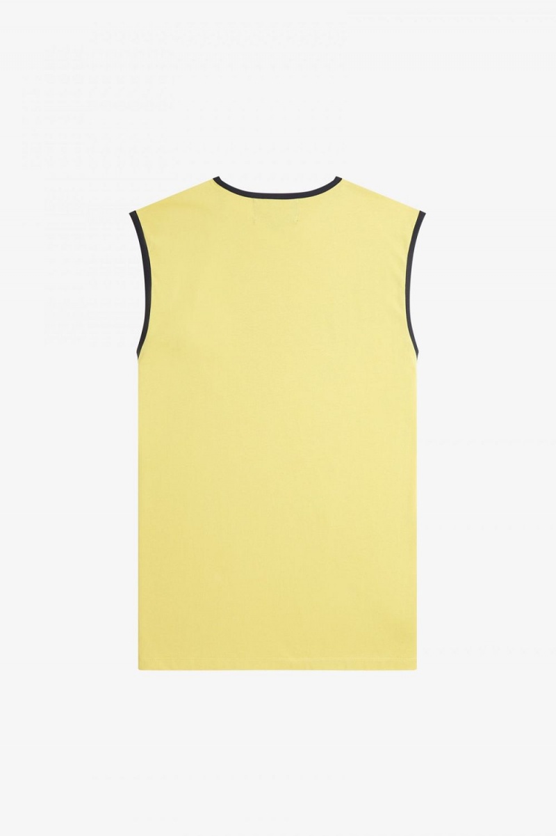 Fred Perry Printed Vest Men's T-Shirt Dirty Lime | YGEFQ3620