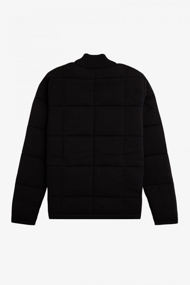 Fred Perry Quilted Knitted Men's Jackets Black | XCZSP6021