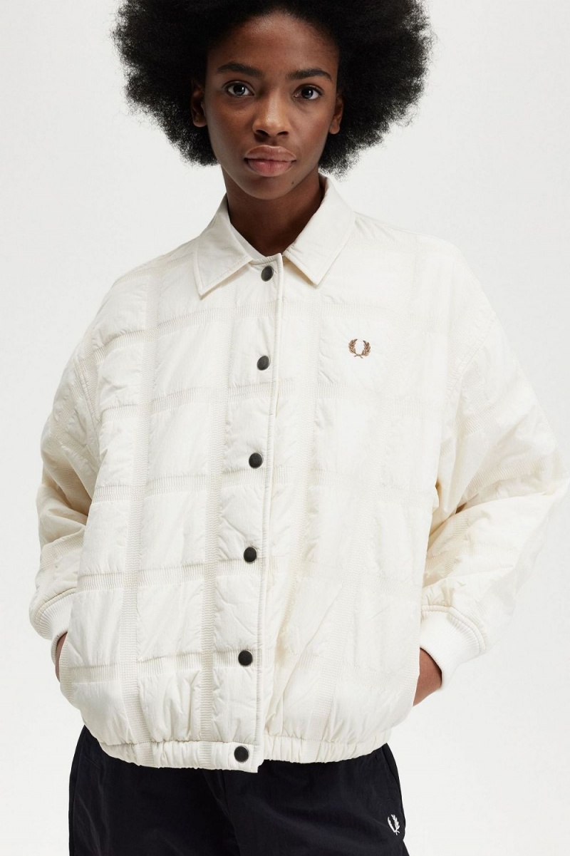 Fred Perry Quilted Women's Jackets Beige | GTCUI4653