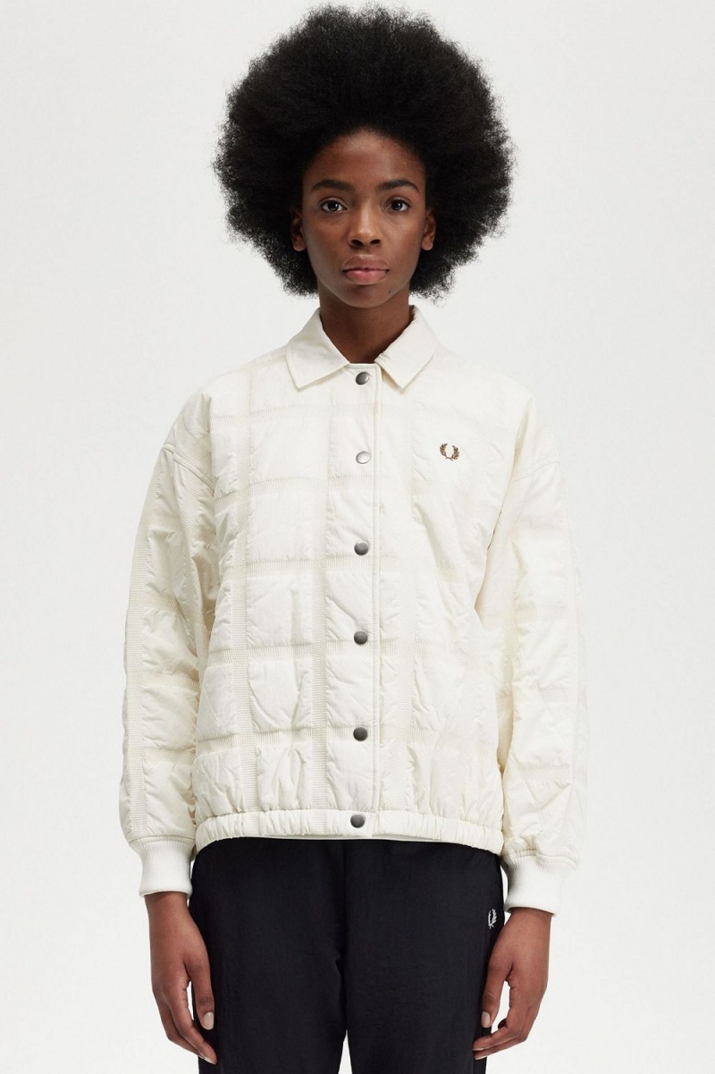 Fred Perry Quilted Women\'s Jackets Beige | GTCUI4653