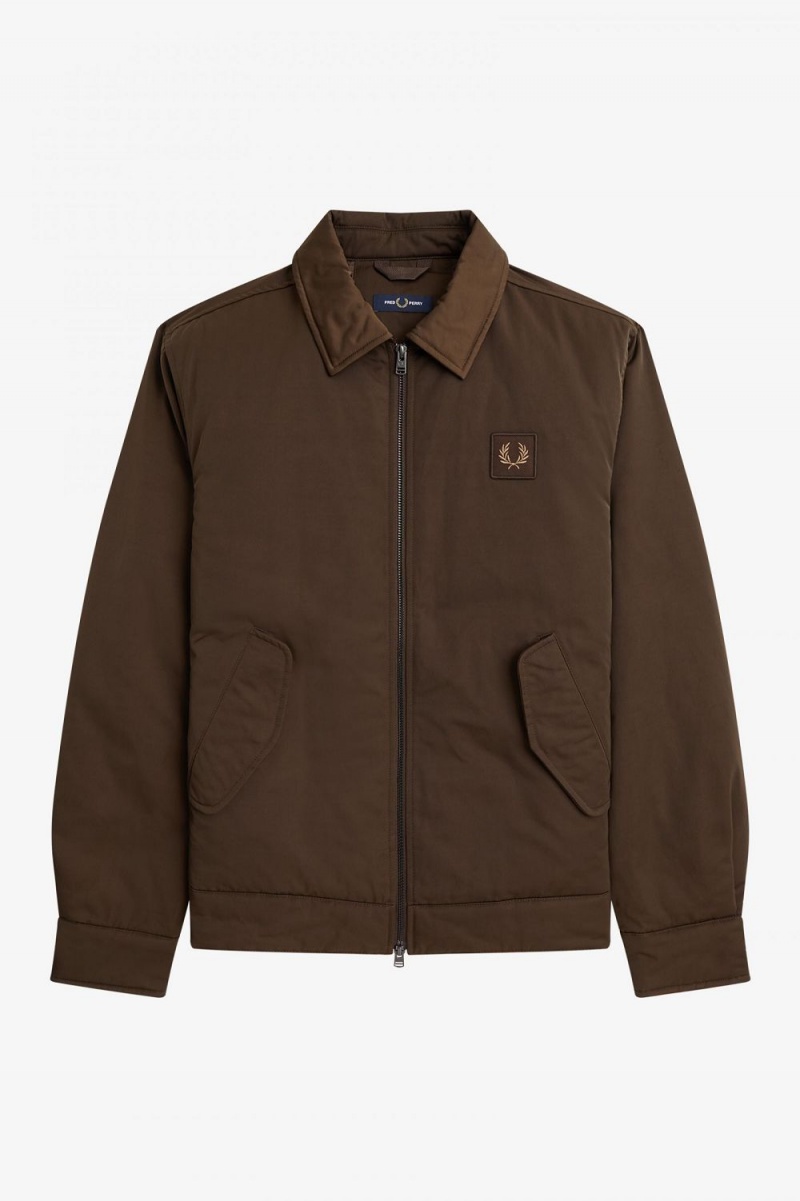 Fred Perry Quilted Zip Through Men's Jackets Burnt Tobacco | VXFWZ0147