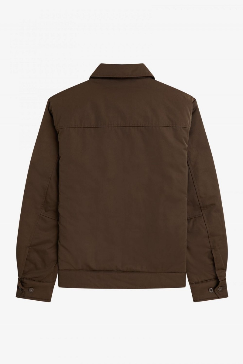 Fred Perry Quilted Zip Through Men's Jackets Burnt Tobacco | VXFWZ0147