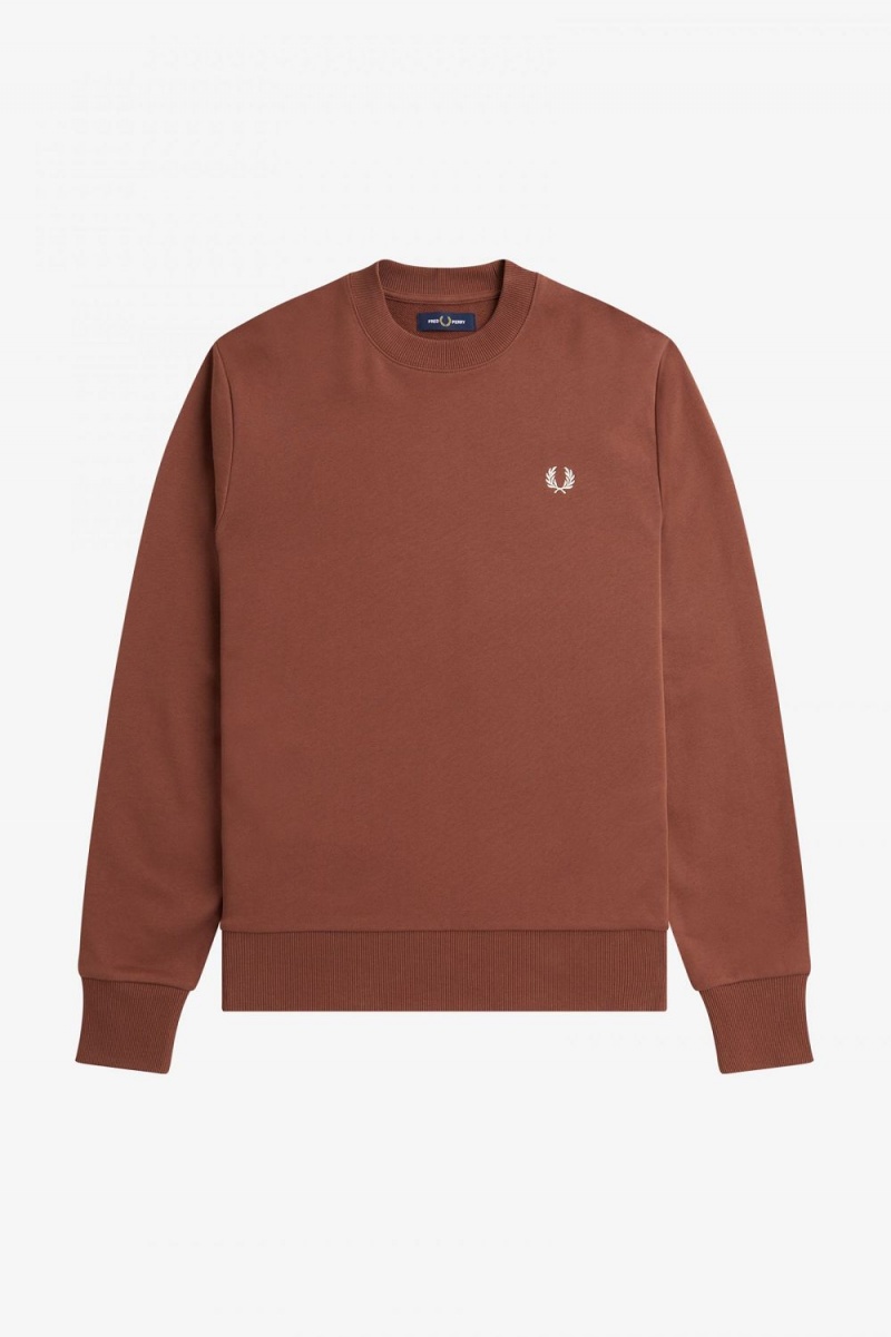 Fred Perry Rave Graphic Men's Sweatshirts Whisky Brown | NRZLY8435