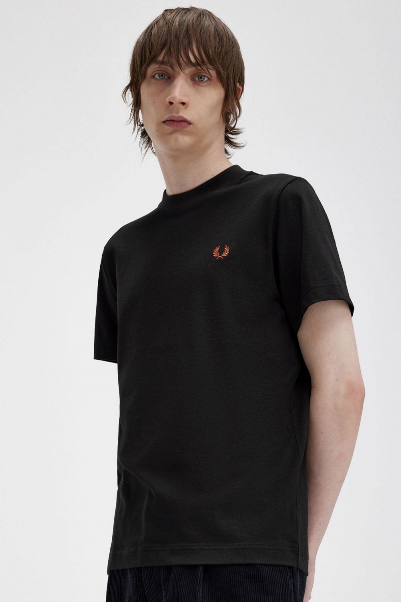 Fred Perry Rave Graphic Men's T-Shirt Black | UKLOP7869