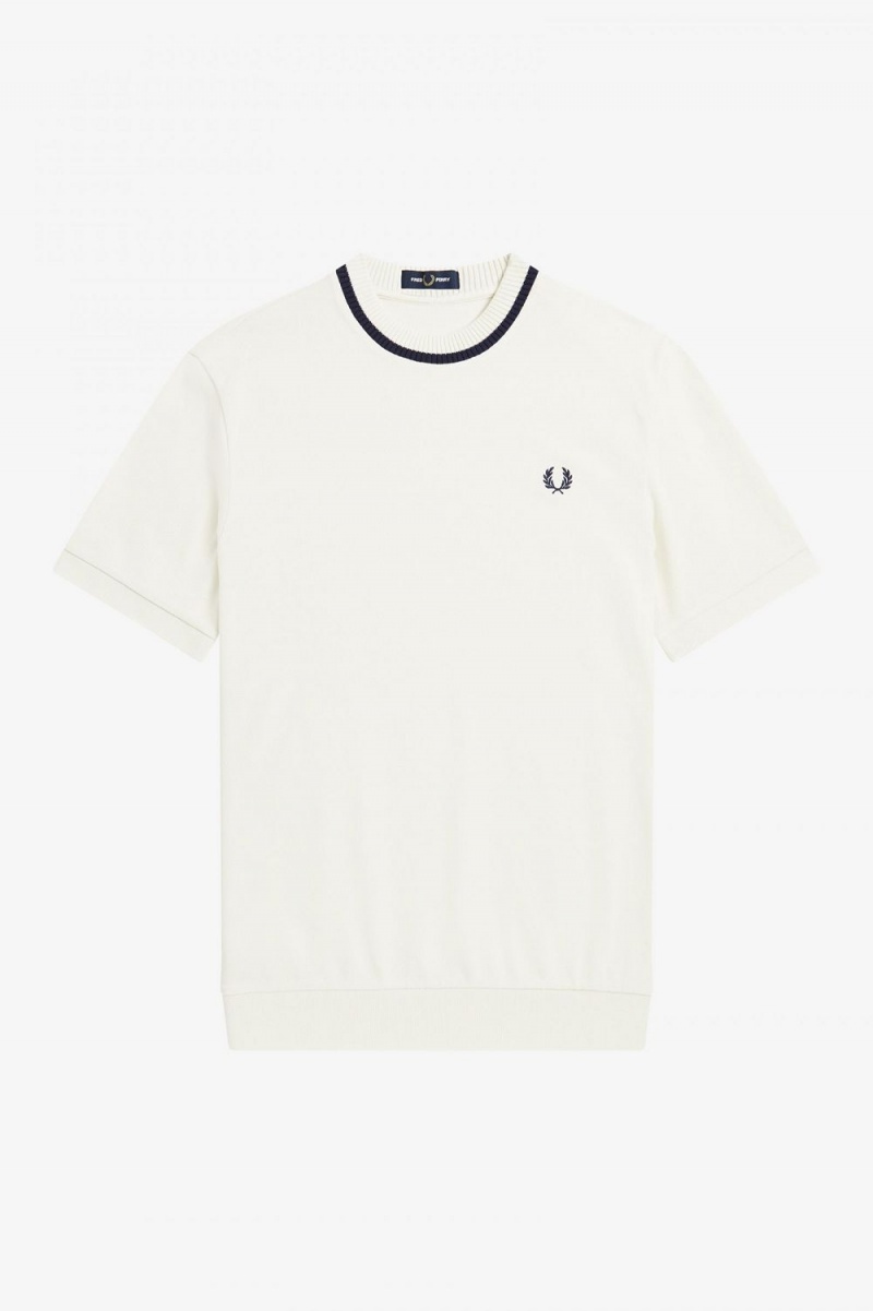 Fred Perry Reissues Crew Neck Piqué Men\'s T-Shirt Beige | VNFIE0149