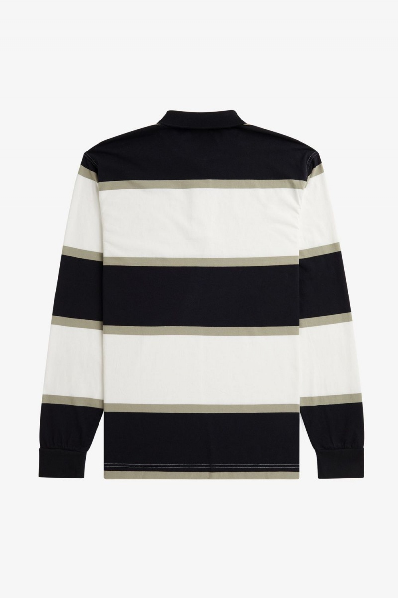 Fred Perry Relaxed Stripe Men's Polo Shirt Snow White | BFGHY9528