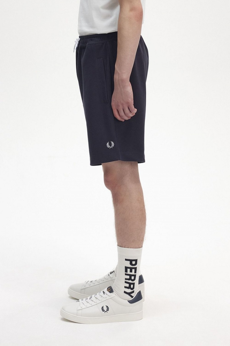 Fred Perry Reverse Tricot Men's Shorts Navy | DHSUR0648