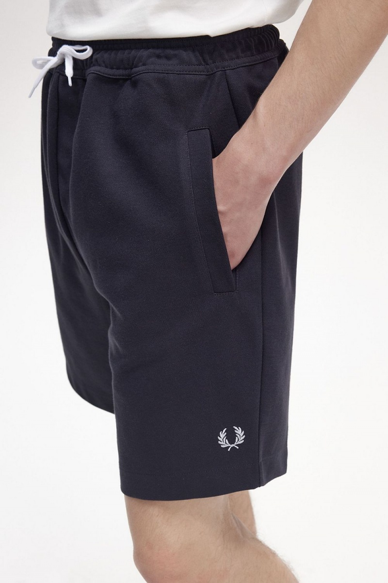 Fred Perry Reverse Tricot Men's Shorts Navy | DHSUR0648