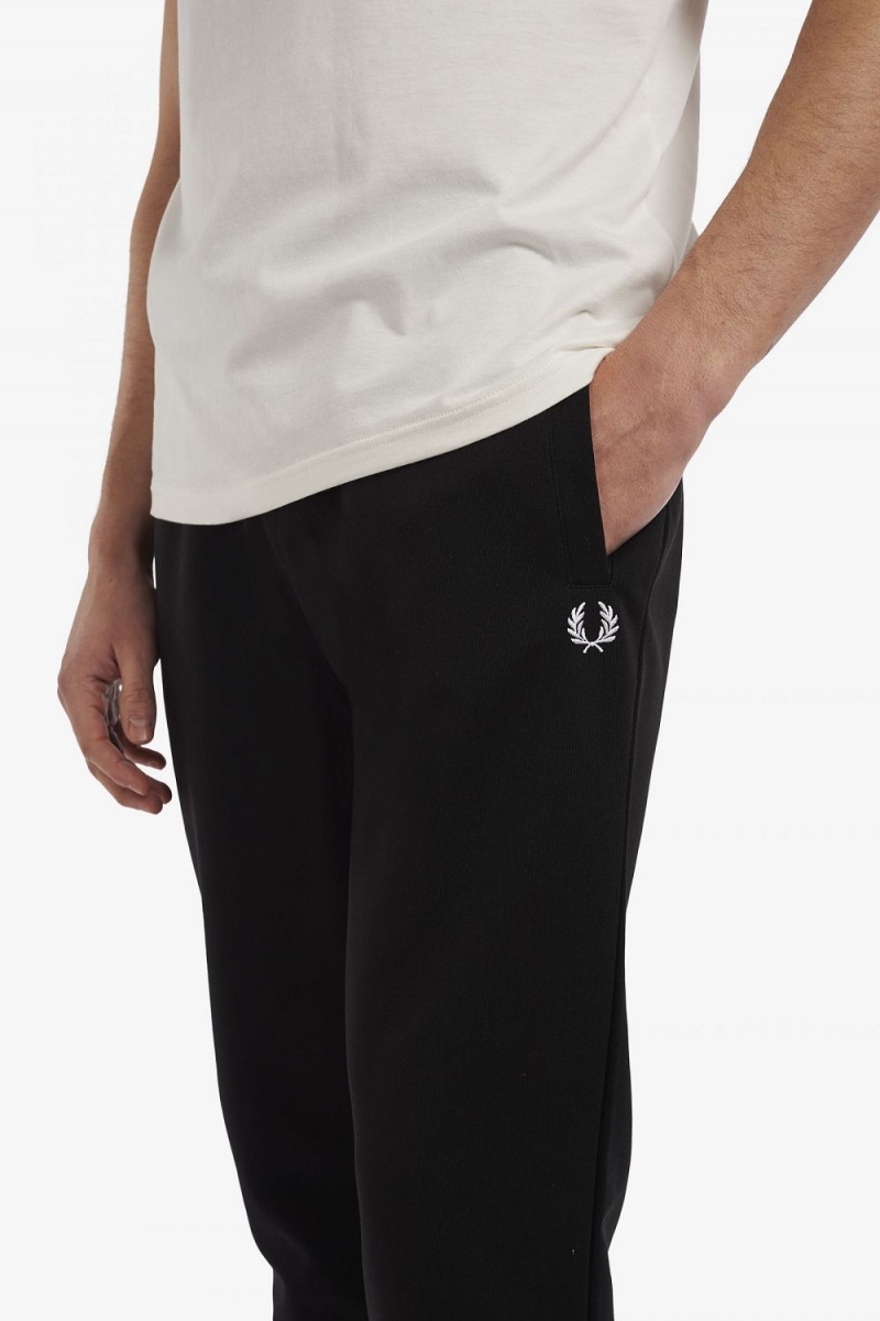 Fred Perry Reverse Tricot Track Men's Pants Black | EIKFL1354