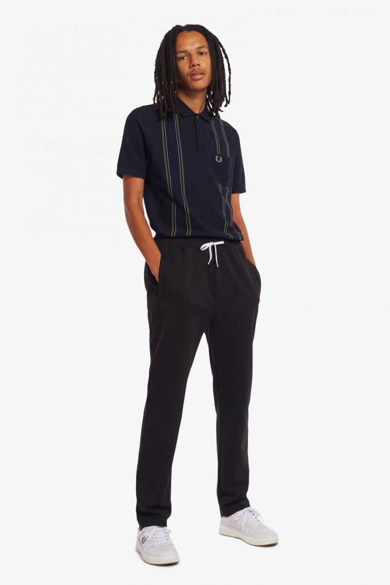 Fred Perry Reverse Tricot Track Men's Pants Black | EIKFL1354